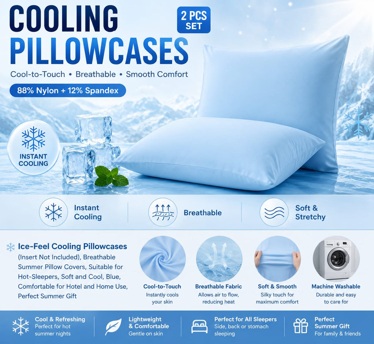 Cooling Pillowcases (2Piece)