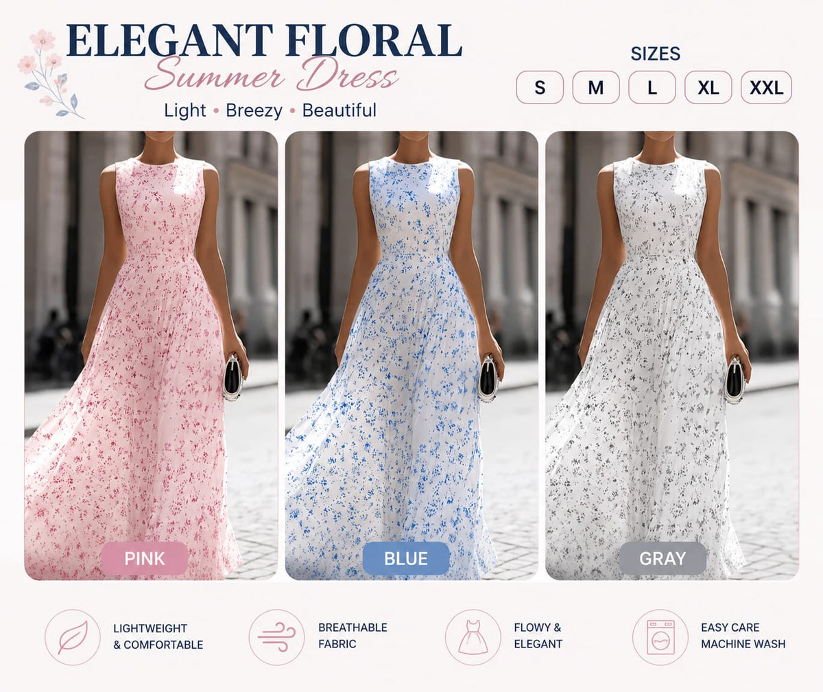 Elegant Floral Summer Dress