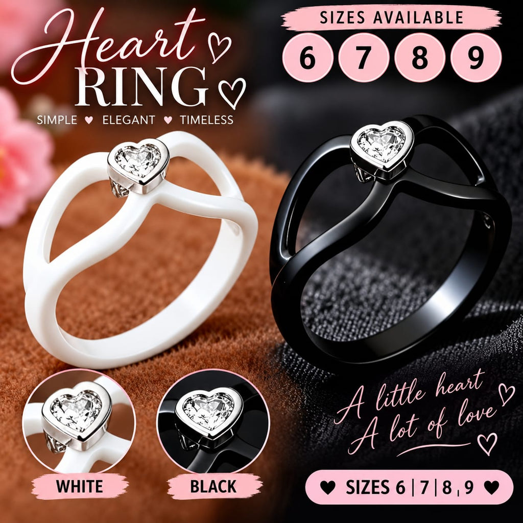 Heart shaped Ceramic Ring